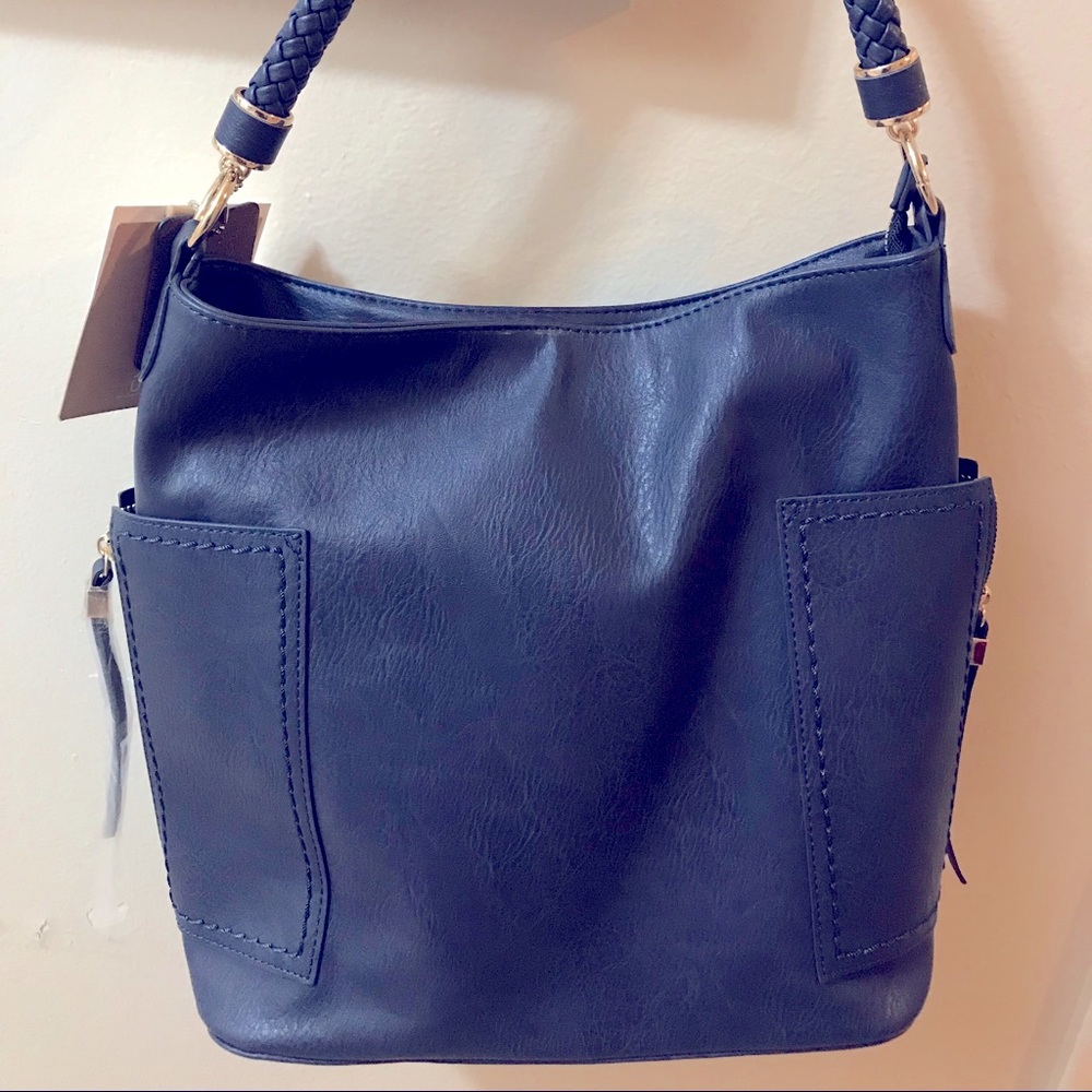 Miztique Navy vegan leather tote